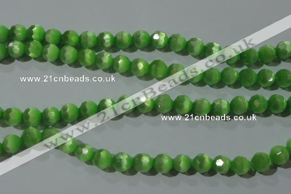 CCT379 15 inches 8mm faceted round cats eye beads wholesale