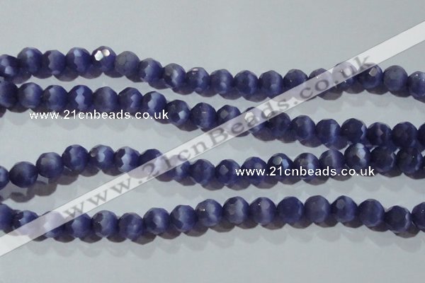 CCT381 15 inches 8mm faceted round cats eye beads wholesale