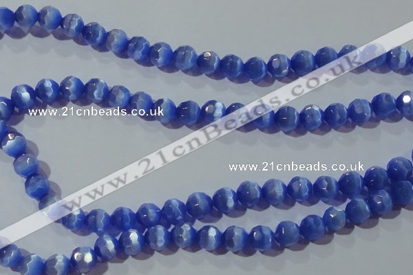 CCT382 15 inches 8mm faceted round cats eye beads wholesale