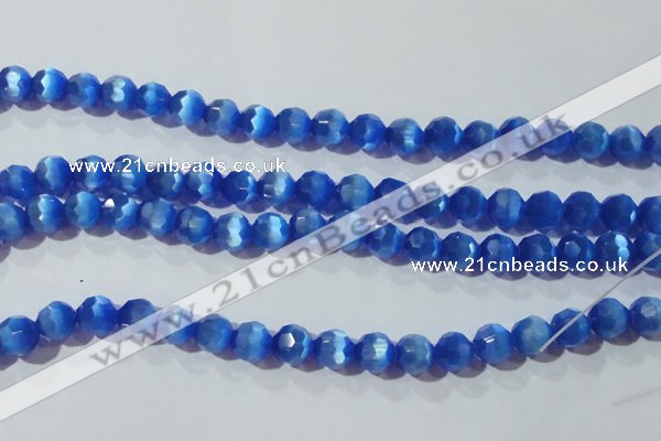 CCT383 15 inches 8mm faceted round cats eye beads wholesale