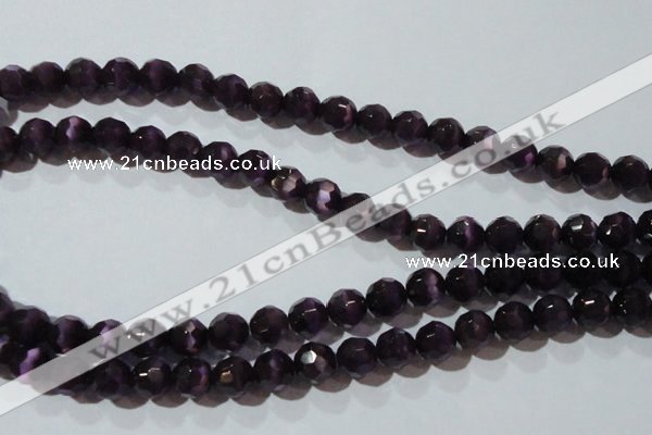 CCT385 15 inches 8mm faceted round cats eye beads wholesale