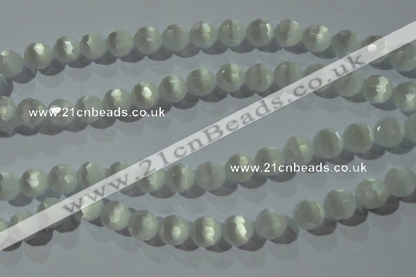 CCT390 15 inches 10mm faceted round cats eye beads wholesale