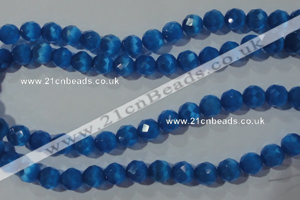 CCT392 15 inches 10mm faceted round cats eye beads wholesale