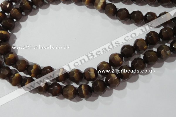 CCT395 15 inches 10mm faceted round cats eye beads wholesale