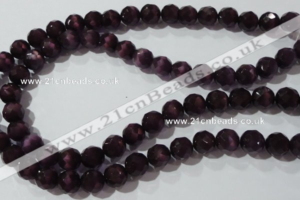 CCT397 15 inches 10mm faceted round cats eye beads wholesale