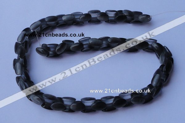 CCT40 14.5 inches 6*10mm drum-shaped black cats eye beads wholesale