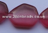 CCT42 15 inches 22*25mm freeform red cats eye beads wholesale