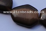 CCT43 15 inches 22*25mm freeform black coffee cats eye beads wholesale