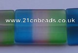 CCT45 15 inches 25*35mm flat rectangle mix color cats eye beads