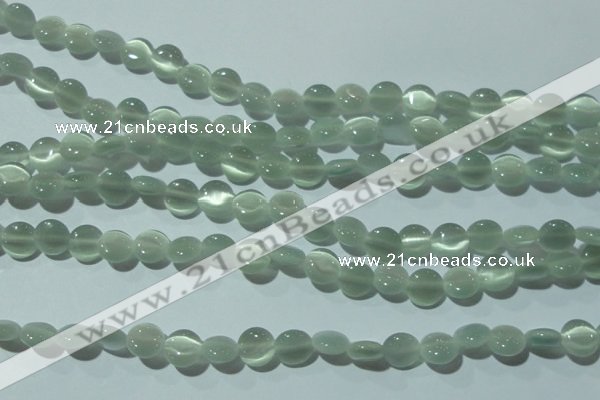 CCT451 15 inches 6mm flat round cats eye beads wholesale