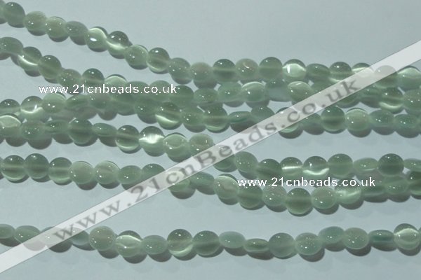 CCT451 15 inches 6mm flat round cats eye beads wholesale