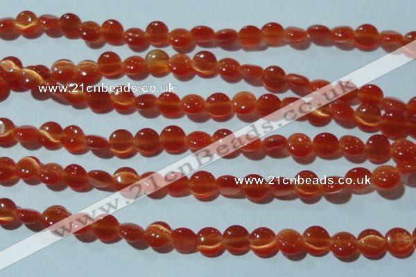 CCT454 15 inches 6mm flat round cats eye beads wholesale