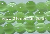 CCT460 15 inches 6mm flat round cats eye beads wholesale