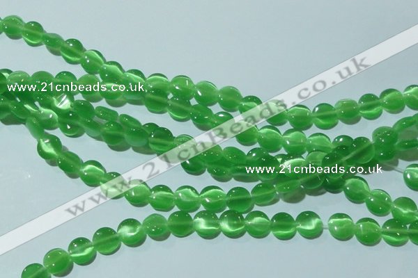 CCT462 15 inches 6mm flat round cats eye beads wholesale