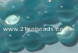 CCT463 15 inches 6mm flat round cats eye beads wholesale