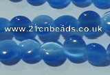 CCT464 15 inches 6mm flat round cats eye beads wholesale