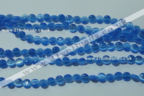 CCT464 15 inches 6mm flat round cats eye beads wholesale