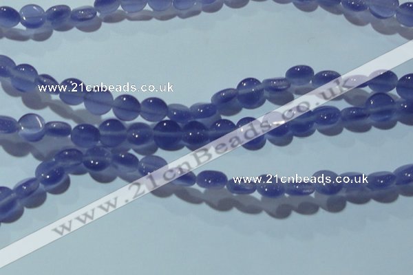 CCT465 15 inches 6mm flat round cats eye beads wholesale