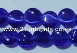 CCT466 15 inches 6mm flat round cats eye beads wholesale