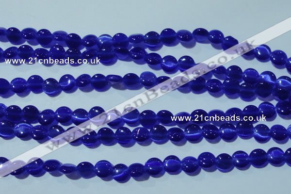 CCT466 15 inches 6mm flat round cats eye beads wholesale