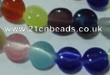 CCT467 15 inches 6mm flat round cats eye beads wholesale