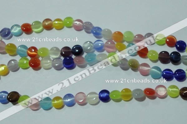 CCT467 15 inches 6mm flat round cats eye beads wholesale