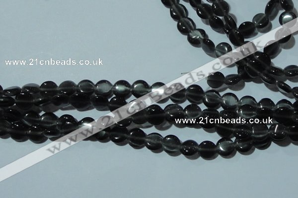 CCT469 15 inches 6mm flat round cats eye beads wholesale