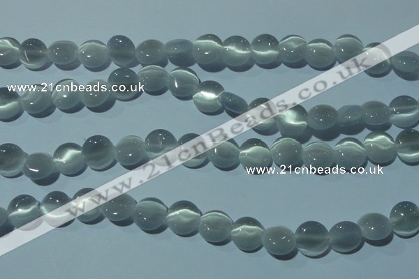 CCT482 15 inches 8mm flat round cats eye beads wholesale