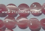 CCT486 15 inches 8mm flat round cats eye beads wholesale