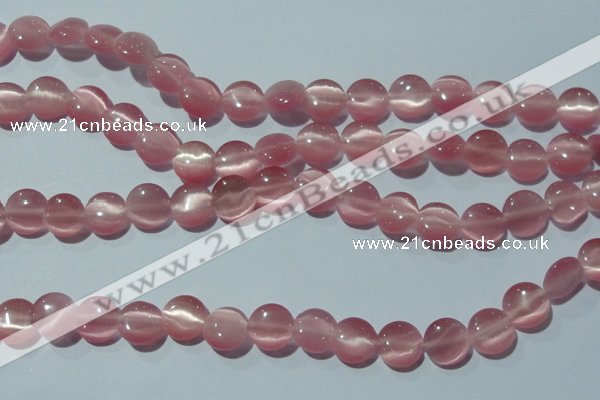 CCT486 15 inches 8mm flat round cats eye beads wholesale