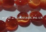 CCT487 15 inches 8mm flat round cats eye beads wholesale