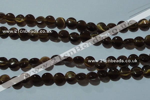 CCT489 15 inches 8mm flat round cats eye beads wholesale