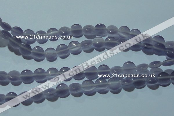 CCT490 15 inches 8mm flat round cats eye beads wholesale