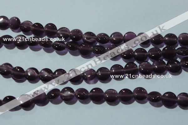 CCT491 15 inches 8mm flat round cats eye beads wholesale