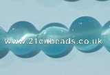 CCT492 15 inches 8mm flat round cats eye beads wholesale