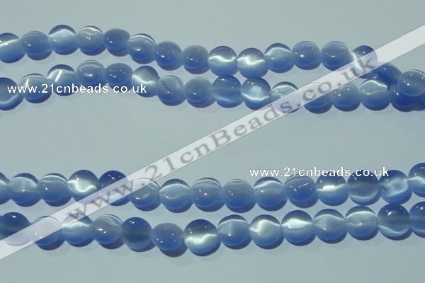 CCT493 15 inches 8mm flat round cats eye beads wholesale