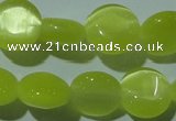 CCT494 15 inches 8mm flat round cats eye beads wholesale