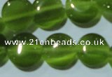 CCT495 15 inches 8mm flat round cats eye beads wholesale