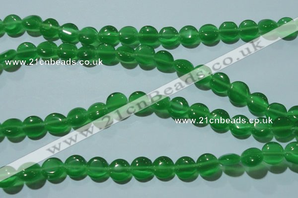 CCT497 15 inches 8mm flat round cats eye beads wholesale