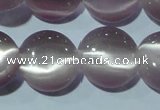 CCT512 15 inches 10mm flat round cats eye beads wholesale