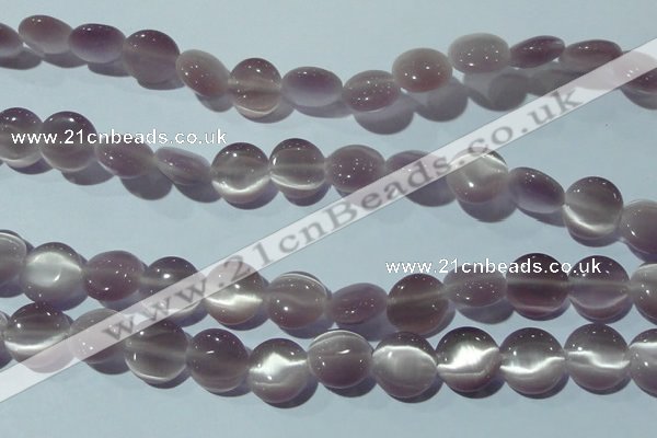 CCT512 15 inches 10mm flat round cats eye beads wholesale