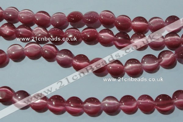 CCT513 15 inches 10mm flat round cats eye beads wholesale