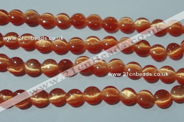 CCT514 15 inches 10mm flat round cats eye beads wholesale