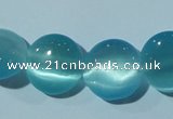 CCT524 15 inches 10mm flat round cats eye beads wholesale