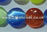 CCT526 15 inches 10mm flat round cats eye beads wholesale