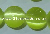 CCT549 15 inches 12mm flat round cats eye beads wholesale