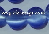 CCT550 15 inches 12mm flat round cats eye beads wholesale