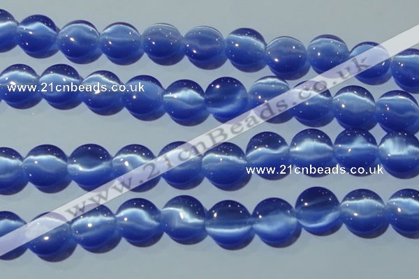 CCT550 15 inches 12mm flat round cats eye beads wholesale