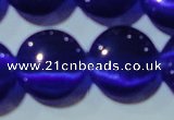 CCT551 15 inches 12mm flat round cats eye beads wholesale