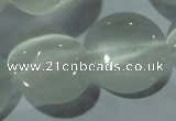 CCT570 15 inches 14mm flat round cats eye beads wholesale